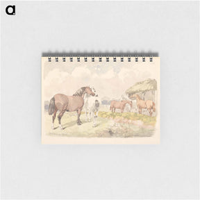 アートメモ帳-Five Horses near a Brook
 - ジョン フレデリック ヘリング Memo.