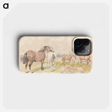 Five Horses near a Brook
 - ジョン フレデリック ヘリング Phone Case.