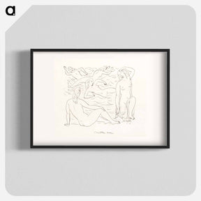 アートポスター-Schetsblad met naakt zwemmende vrouwen aan het strand by Leo Gestel - レオ ヘステル Poster.