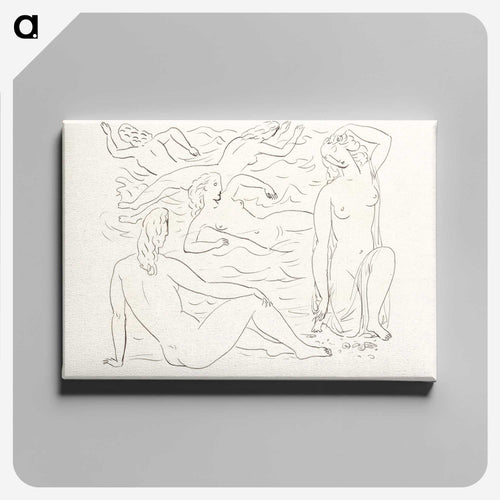 水浴する裸婦の習作 - レオ ヘステル Canvas.
