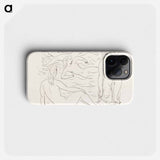 Schetsblad met naakt zwemmende vrouwen aan het strand by Leo Gestel - レオ ゲステル Phone Case.