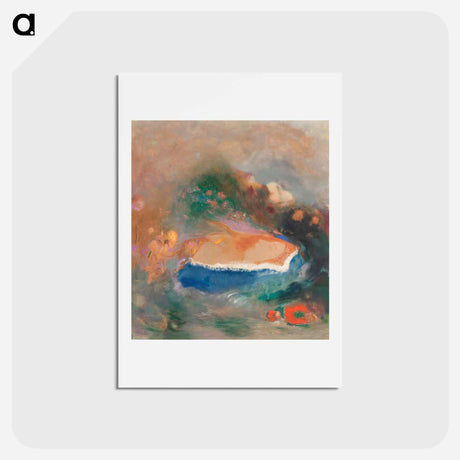 アートポストカード-Ophelia with a Blue Wimple in the Water - オディロン ルドン Postcard.