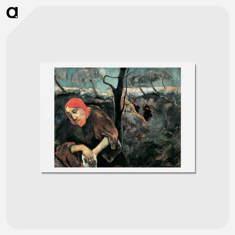 アートポストカード-Christ on the Mount of Olives - ポール ゴーギャン Postcard.