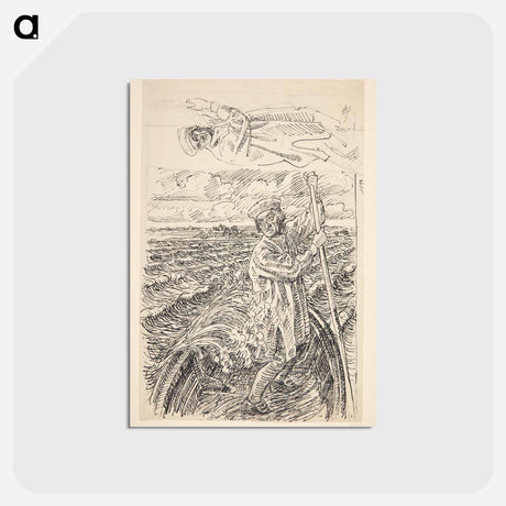 アートポストカード-The priest Hans Madsen is moving over to Horneland
 - ピーター ハンセン Postcard.