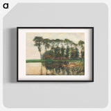 Farmstead along the water screened by nine tall trees - Piet Mondrian Poster.