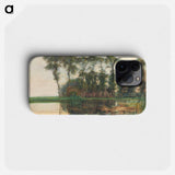 Farmstead along the water screened by nine tall trees - Piet Mondrian Phone Case.