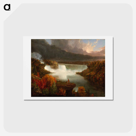 アートポストカード-Distant View of Niagara Falls - トーマス コール Postcard.
