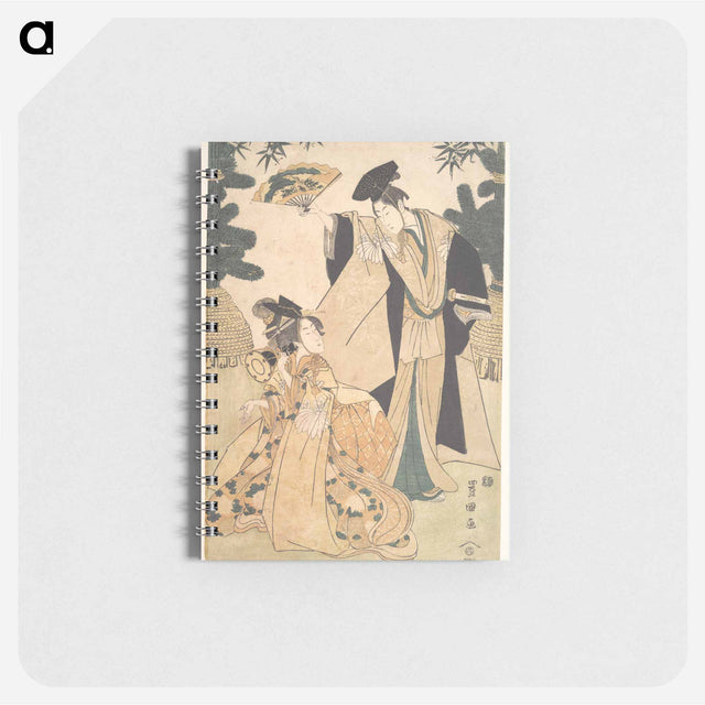 アートメモ帳-Young Lady with Drum and Man with Fan Saluting Her
 - 歌川 豊国 Memo.