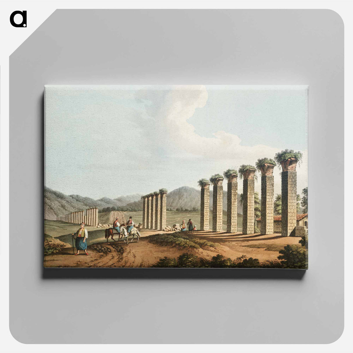 Aqueduct near Ephesus - View of the Ottoman Empire Canvas.