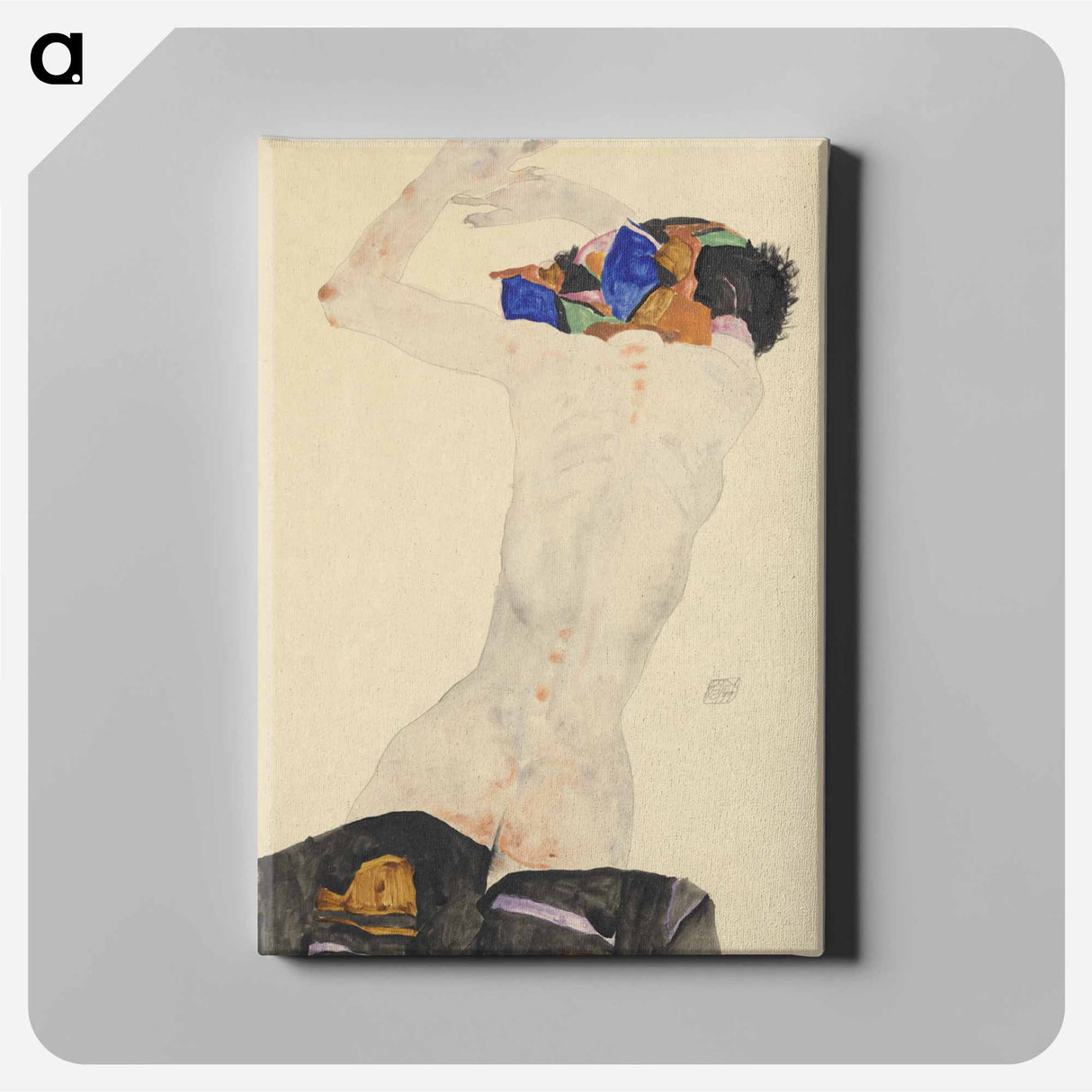 アートパネル-Rückenakt mit buntem Tuch
 - ウィーン博物館 Canvas.