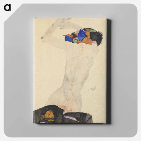 アートパネル-Rückenakt mit buntem Tuch
 - ウィーン博物館 Canvas.