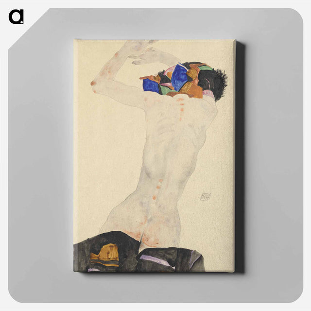 アートパネル-Rückenakt mit buntem Tuch
 - ウィーン博物館 Canvas.