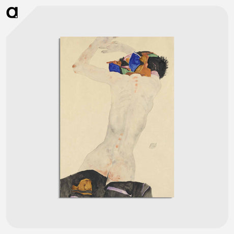アートポストカード-Rückenakt mit buntem Tuch
 - ウィーン博物館 Postcard.