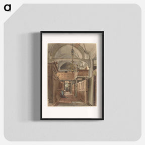 アートポスター-Interior of Bushey Church - ウィリアム ヘンリー ハント Poster.