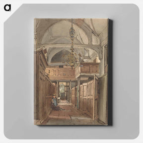 アートパネル-Interior of Bushey Church - ウィリアム ヘンリー ハント Canvas.