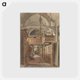 アートポストカード-Interior of Bushey Church - ウィリアム ヘンリー ハント Postcard.