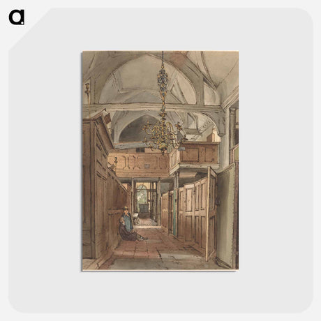 アートポストカード-Interior of Bushey Church - ウィリアム ヘンリー ハント Postcard.