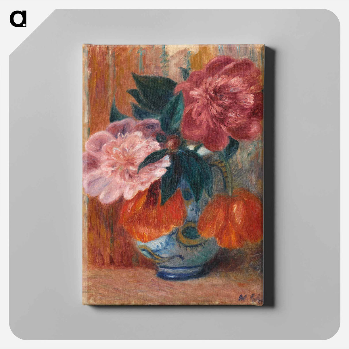 Tulips and Peonies in Pitcher - ウィリアム ジェームス グラッケンズ Canvas.