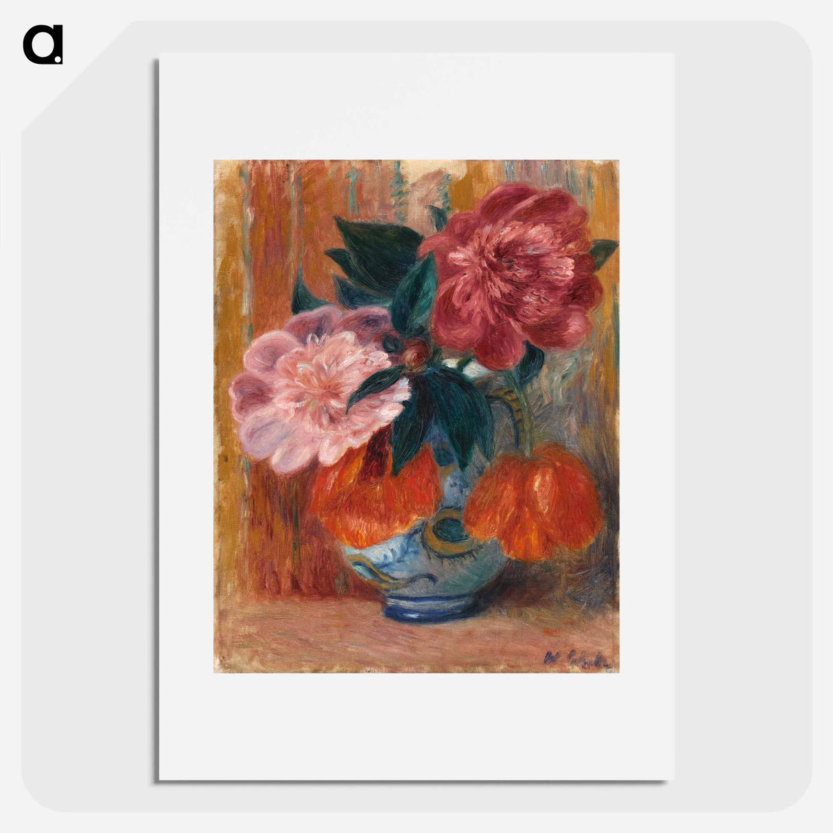 Tulips and Peonies in Pitcher - William James Glackens Poster.