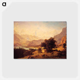 アートポストカード-Bernese Alps, as Seen near Kusmach - アルバート ビアスタット Postcard.