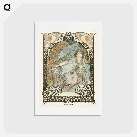 アートポストカード-Ilsee, Princesse de Tripoli - アルフォンス ミュシャ Postcard.