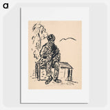 Boy seated on a bench - アーノルド ピーター ワイズ クビンチャン Poster.