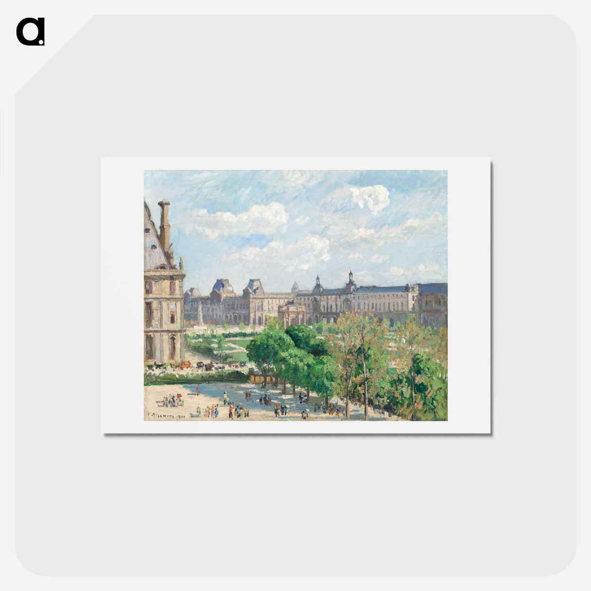 アートポストカード-Place du Carrousel, Paris - カミーユ ピサロ Postcard.
