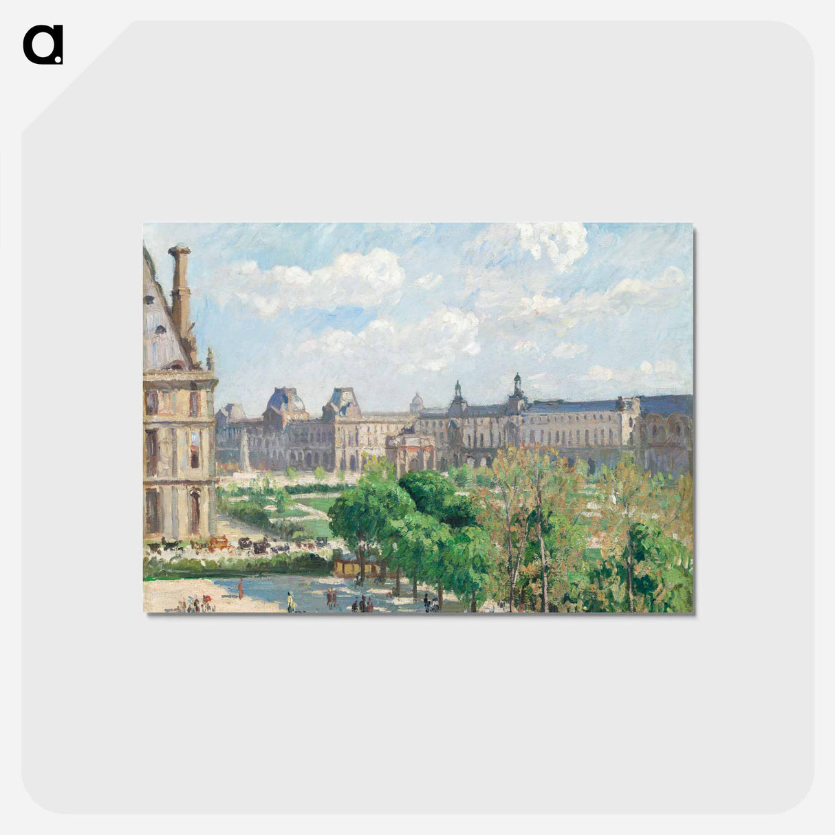 アートポストカード-Place du Carrousel, Paris - カミーユ ピサロ Postcard.
