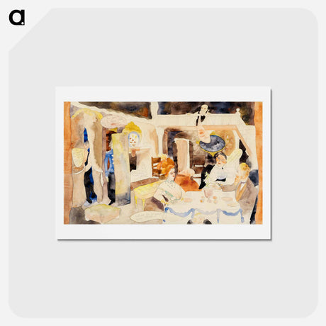 アートポストカード-Lulu and Alva Schön at Lunch - チャールズ デムス Postcard.