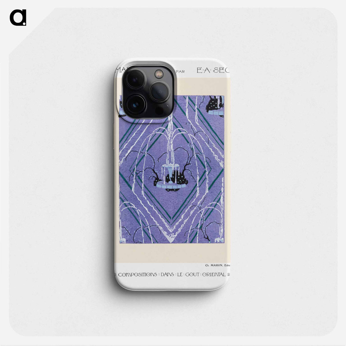 Art Deco fountain pattern pochoir print in oriental style - E.A.セギー Phone Case.