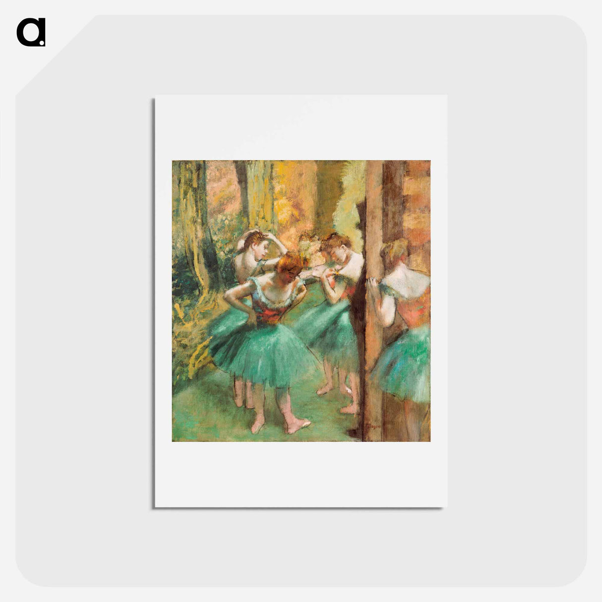 アートポストカード-Dancers, Pink and Green - エドガー ドガ Postcard.