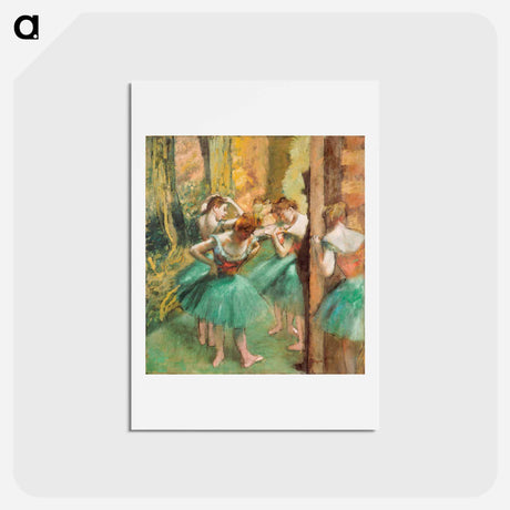 アートポストカード-Dancers, Pink and Green - エドガー ドガ Postcard.