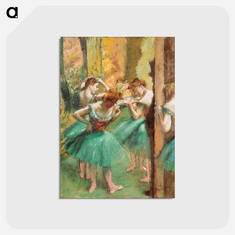 アートポストカード-Dancers, Pink and Green - エドガー ドガ Postcard.