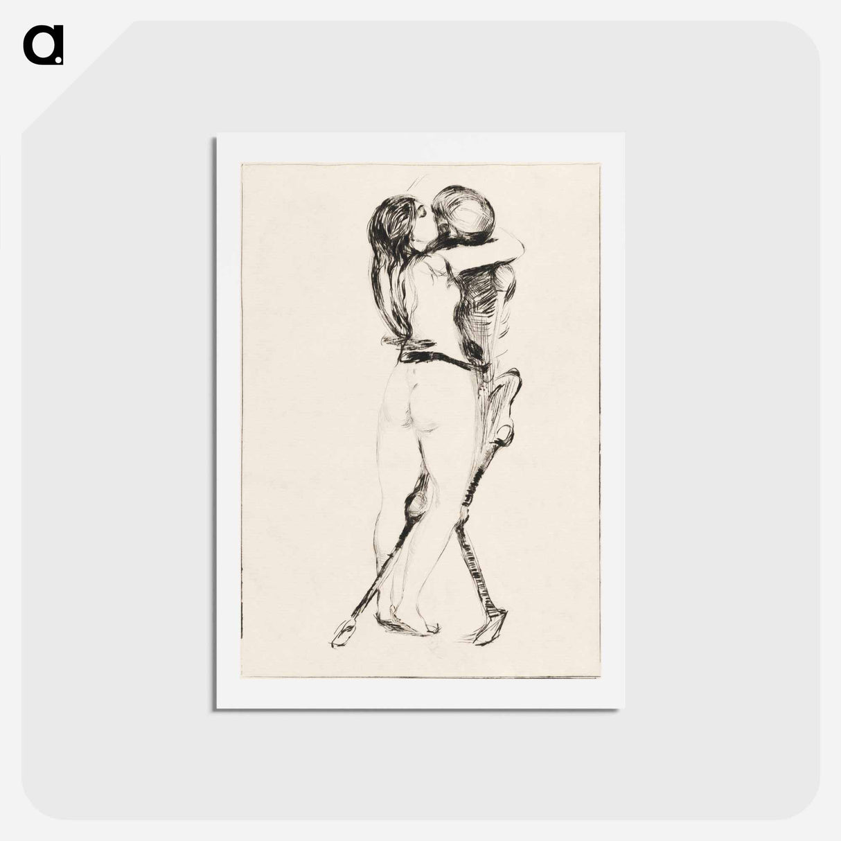 Death and the Woman - エドヴァルド ムンク Postcard.