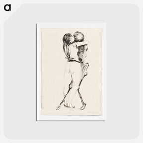 アートポストカード-Death and the Woman - エドヴァルド ムンク Postcard.