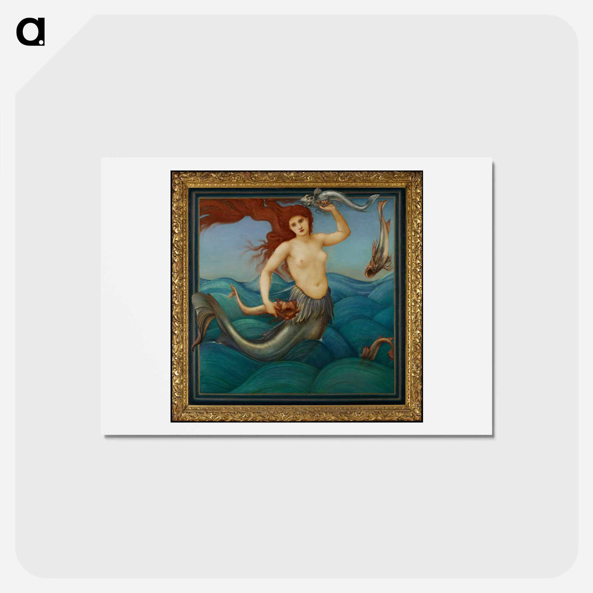 アートポストカード-A Sea-Nymph - エドワード バーン ジョーンズ Postcard.