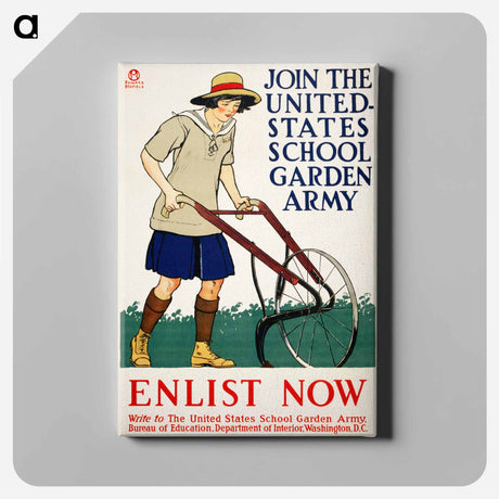 アートパネル-Join the United States school garden army–Enlist now - エドワード ペンフィールド Canvas.