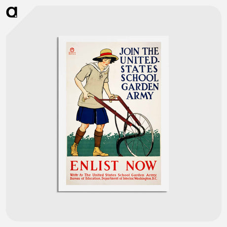 アートポストカード-Join the United States school garden army–Enlist now - エドワード ペンフィールド Postcard.