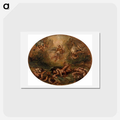 アートポストカード-ブラウン - ウジェーヌ ドラクロワ Postcard.