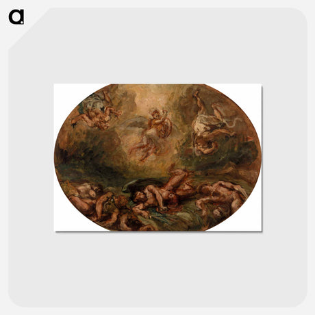 アートポストカード-ブラウン - ウジェーヌ ドラクロワ Postcard.