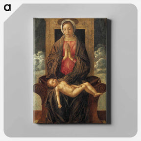 アートパネル-Madonna Enthroned Cherishing the Sleeping Child - ジョヴァンニ ベッリーニ Canvas.