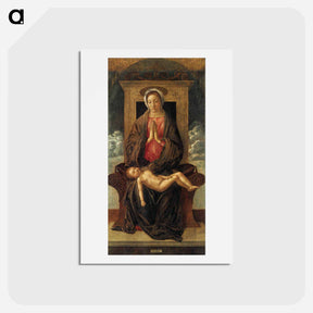 アートポストカード-Madonna Enthroned Cherishing the Sleeping Child - ジョヴァンニ ベッリーニ Postcard.