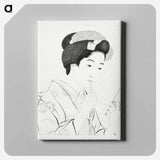 アートパネル-Woman Holding a Lip Brush
 - 橋口 五葉 Canvas.