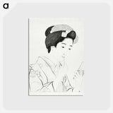 アートポストカード-Woman Holding a Lip Brush
 - 橋口 五葉 Postcard.