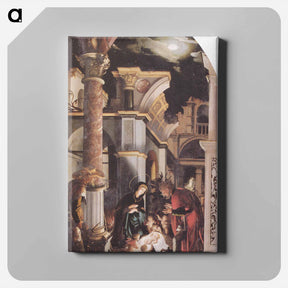 アートパネル-Oberried Altarpiece, right interior wing - The Birth of Christ - ハンス ホルバイン Canvas.