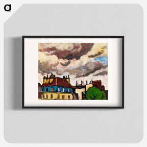 アートポスター-Rooftops and Clouds, Paris - ヘンリー ライマン サイエン Poster.
