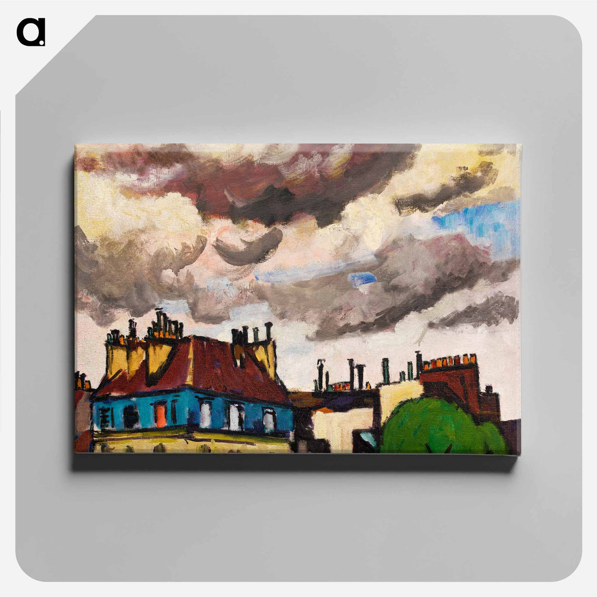 Rooftops and Clouds, Paris - ヘンリー ライマン サイエン Canvas.