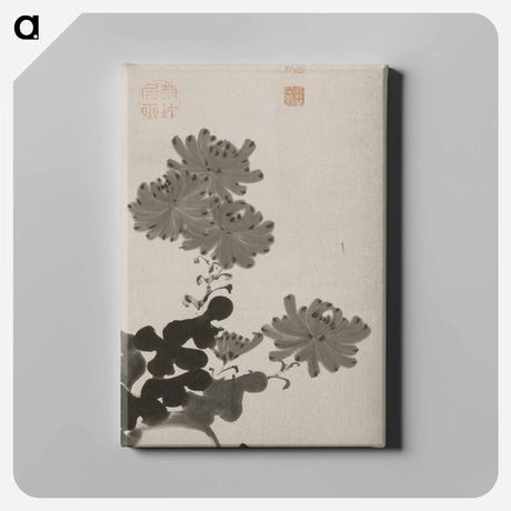 アートパネル-Chrysanthemums amid Rocks
 - 伊藤若冲 Canvas.