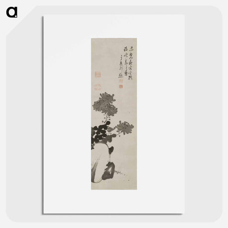 アートポスター-Chrysanthemums amid Rocks
 - 伊藤若冲 Poster.
