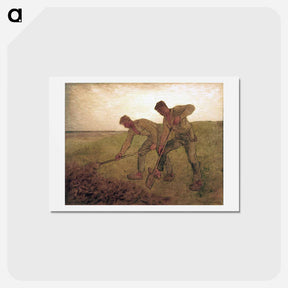 アートポストカード-The Diggers - ジャン フランソワ ミレー Postcard.